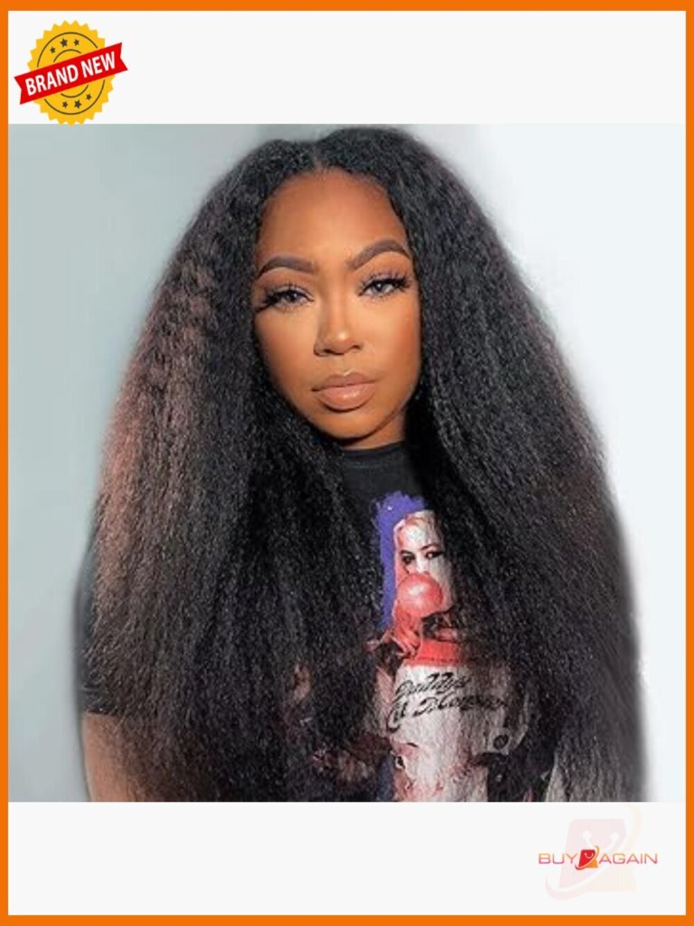 Kinky Straight Half Wig Human Hair 26 Inch 180% Density Seamless Drawstring